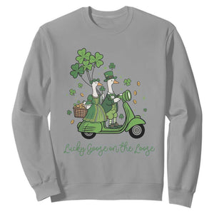 Lucky Goose On The Loose Sweatshirt St Patricks Day Irish Pride TS12 Sport Gray Print Your Wear