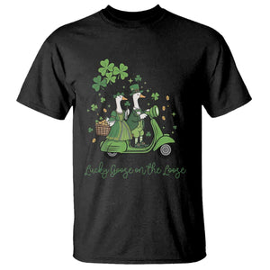 Lucky Goose On The Loose T Shirt St Patricks Day Irish Pride TS12 Black Print Your Wear