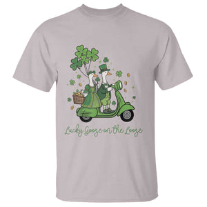 Lucky Goose On The Loose T Shirt St Patricks Day Irish Pride TS12 Ice Gray Print Your Wear