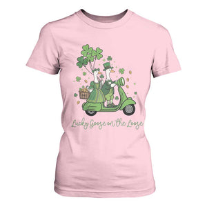 Lucky Goose On The Loose T Shirt For Women St Patricks Day Irish Pride TS12 Light Pink Print Your Wear