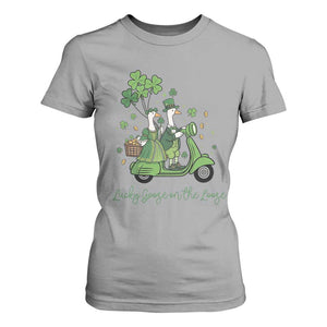 Lucky Goose On The Loose T Shirt For Women St Patricks Day Irish Pride TS12 Sport Gray Print Your Wear