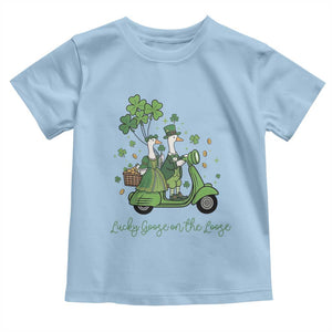 Lucky Goose On The Loose Toddler T Shirt St Patricks Day Irish Pride TS12 Light Blue Print Your Wear