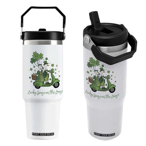 Lucky Goose On The Loose Flip Straw Tumbler St Patricks Day Irish Pride TS12 One Size: 30 oz White Print Your Wear