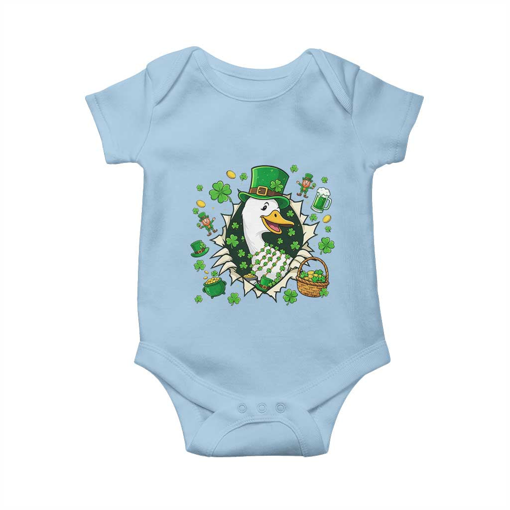 Funny Silly Irish Goose Baby Onesie St Patricks Day Celebration TS12 Light Blue Print Your Wear