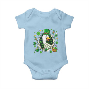 Funny Silly Irish Goose Baby Onesie St Patricks Day Celebration TS12 Light Blue Print Your Wear