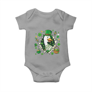 Funny Silly Irish Goose Baby Onesie St Patricks Day Celebration TS12 Sport Gray Print Your Wear
