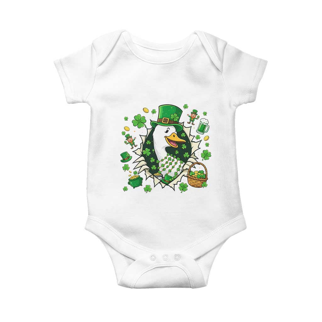 Funny Silly Irish Goose Baby Onesie St Patricks Day Celebration TS12 White Print Your Wear