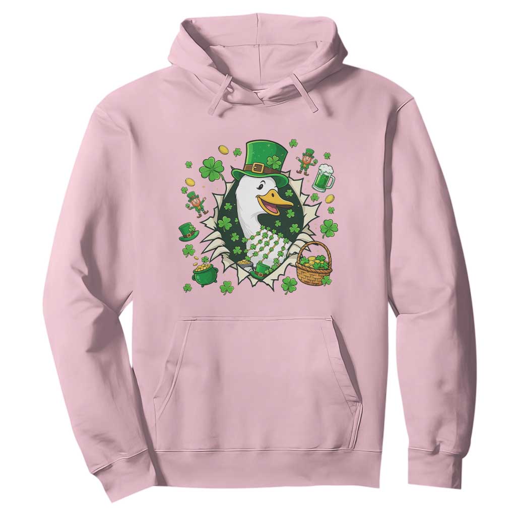 Funny Silly Irish Goose Hoodie St Patricks Day Celebration TS12 Light Pink Print Your Wear