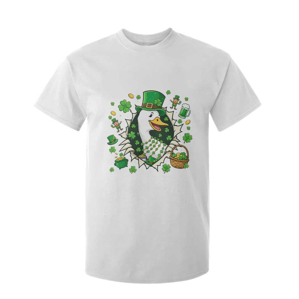 Funny Silly Irish Goose T Shirt For Kid St Patricks Day Celebration TS12 White Print Your Wear