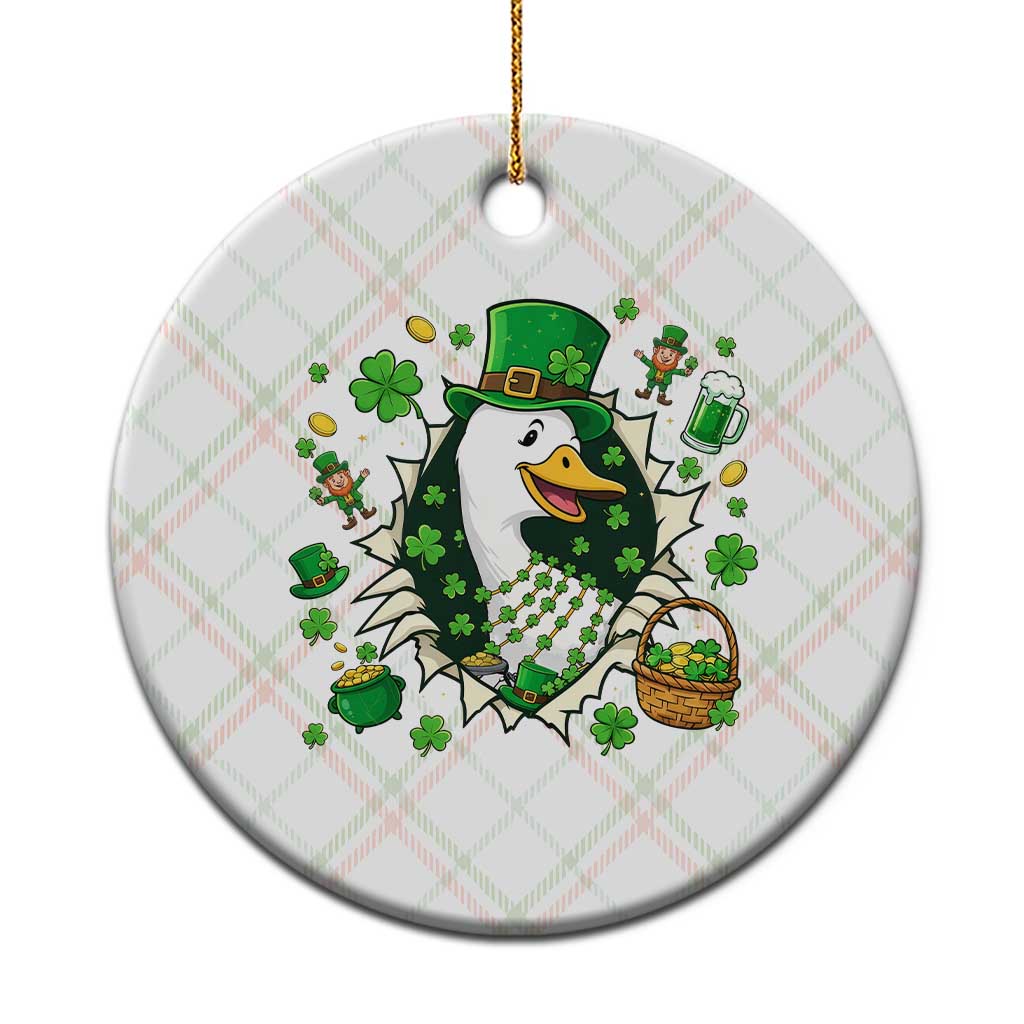 Funny Silly Irish Goose Ceramic Ornament St Patricks Day Celebration TS12 1pc Christmas Plaid Print Your Wear
