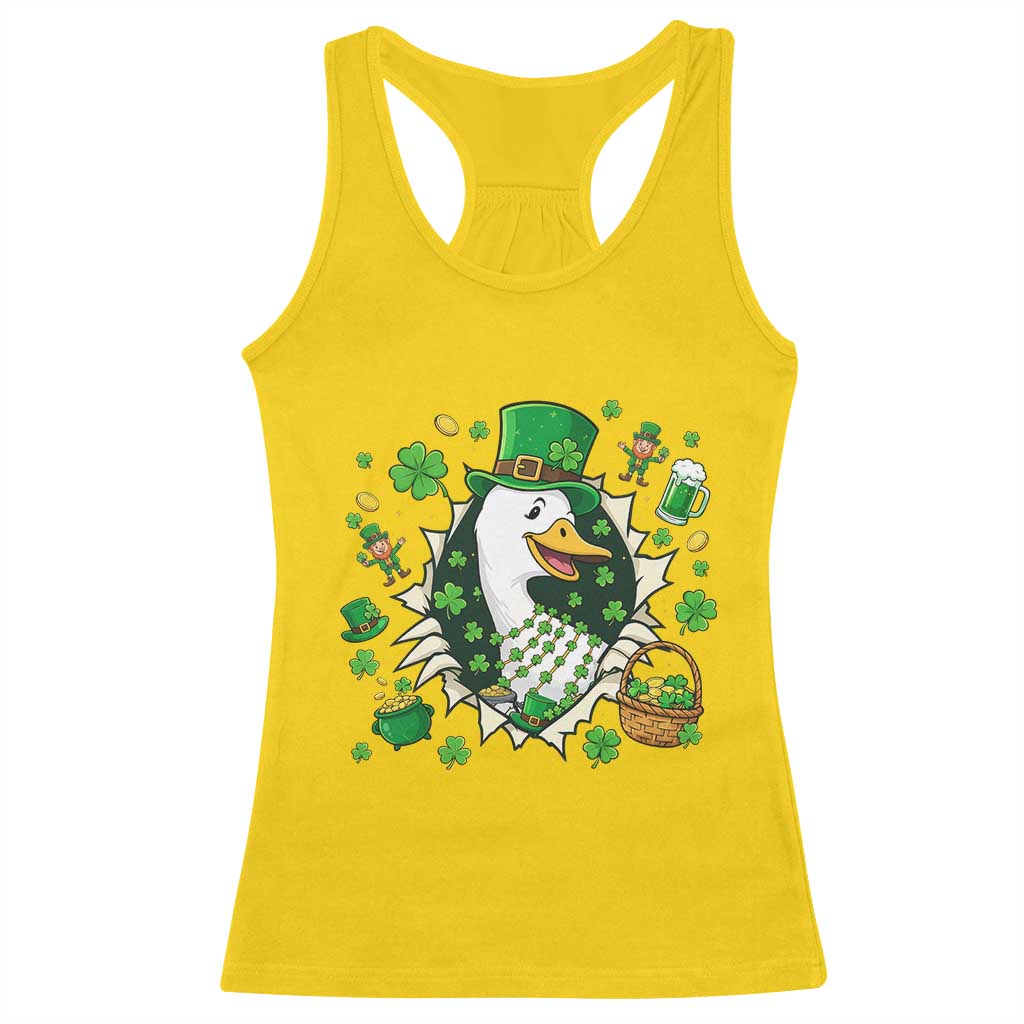 Funny Silly Irish Goose Racerback Tank Top St Patricks Day Celebration TS12 Daisy Print Your Wear