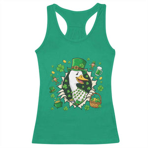 Funny Silly Irish Goose Racerback Tank Top St Patricks Day Celebration TS12 Irish Green Print Your Wear
