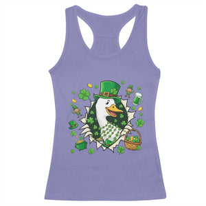 Funny Silly Irish Goose Racerback Tank Top St Patricks Day Celebration TS12 Violet Print Your Wear