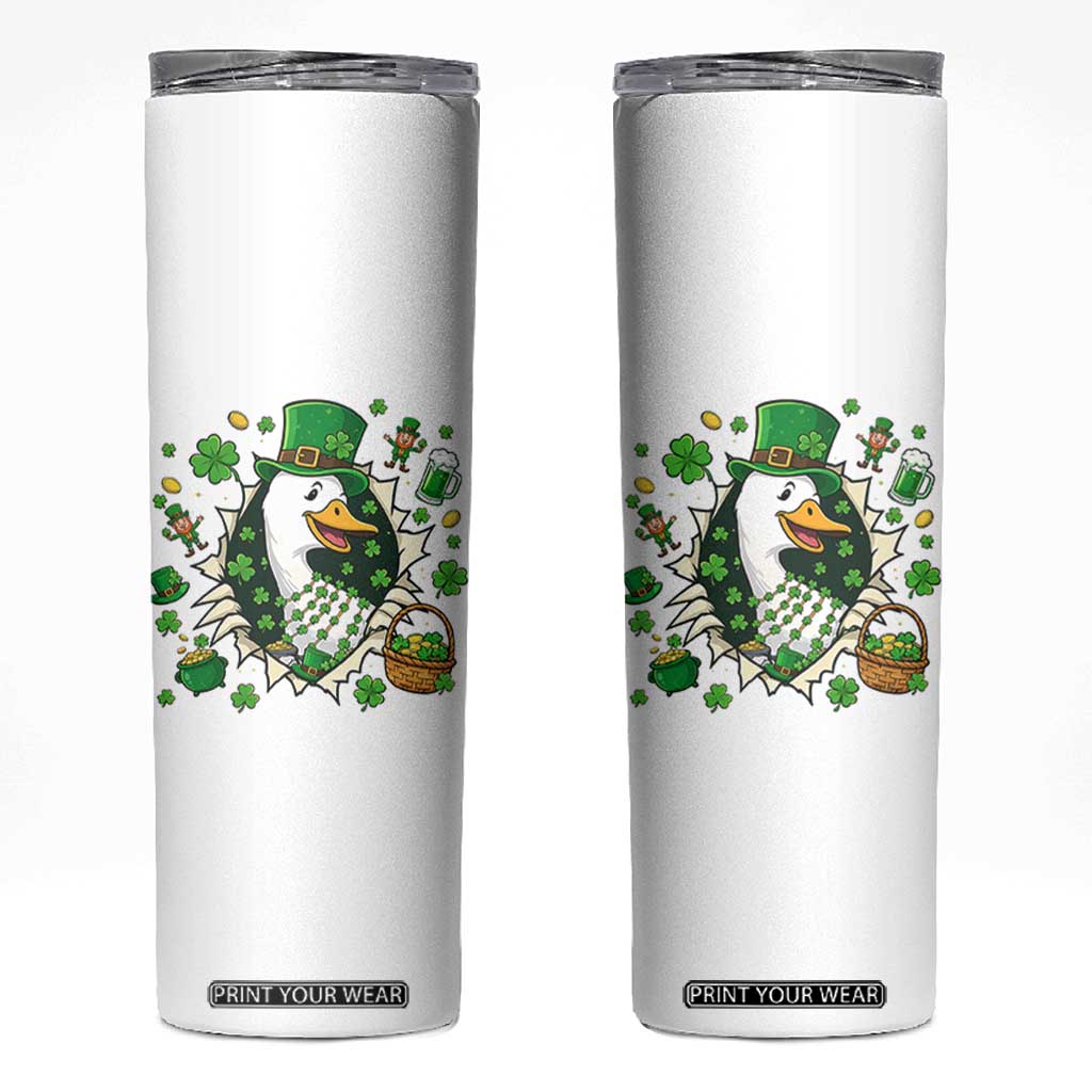 Funny Silly Irish Goose Skinny Tumbler St Patricks Day Celebration TS12 White Print Your Wear