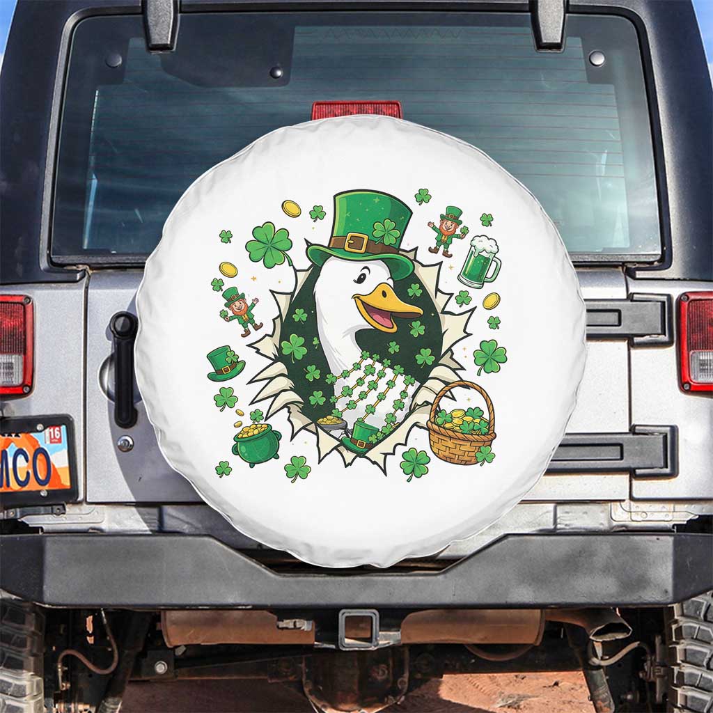 Funny Silly Irish Goose Spare Tire Cover St Patricks Day Celebration TS12 No hole White Print Your Wear