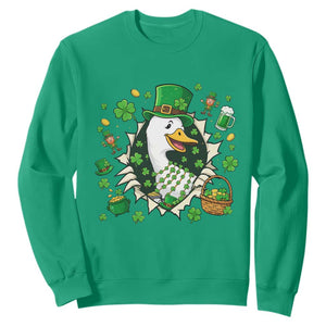 Funny Silly Irish Goose Sweatshirt St Patricks Day Celebration TS12 Irish Green Print Your Wear