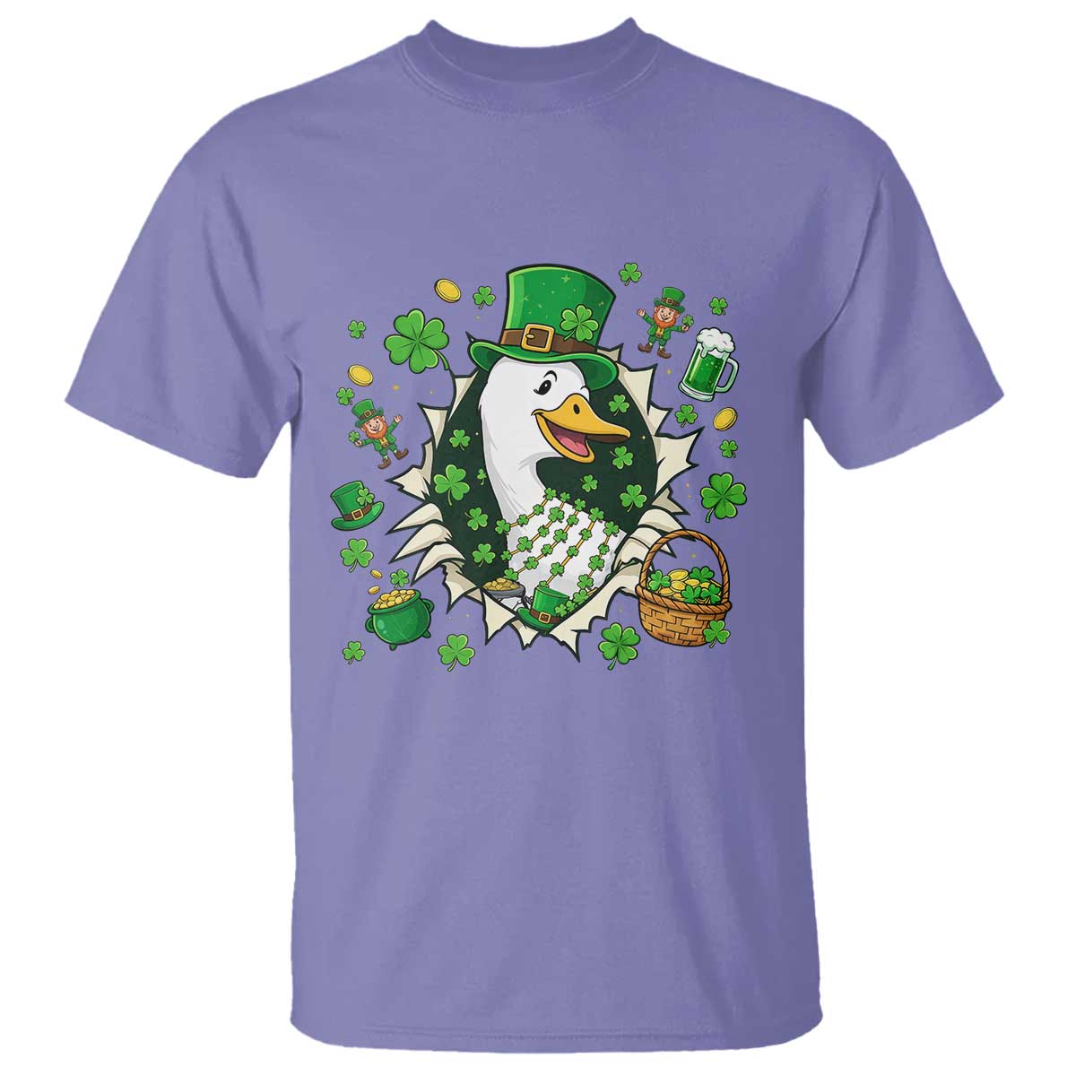 Funny Silly Irish Goose T Shirt St Patricks Day Celebration