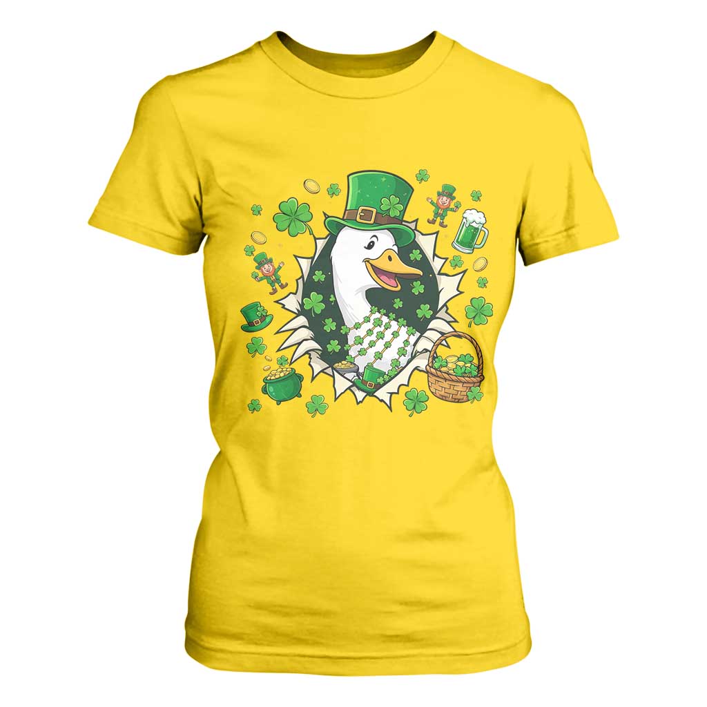 Funny Silly Irish Goose T Shirt For Women St Patricks Day Celebration TS12 Daisy Print Your Wear