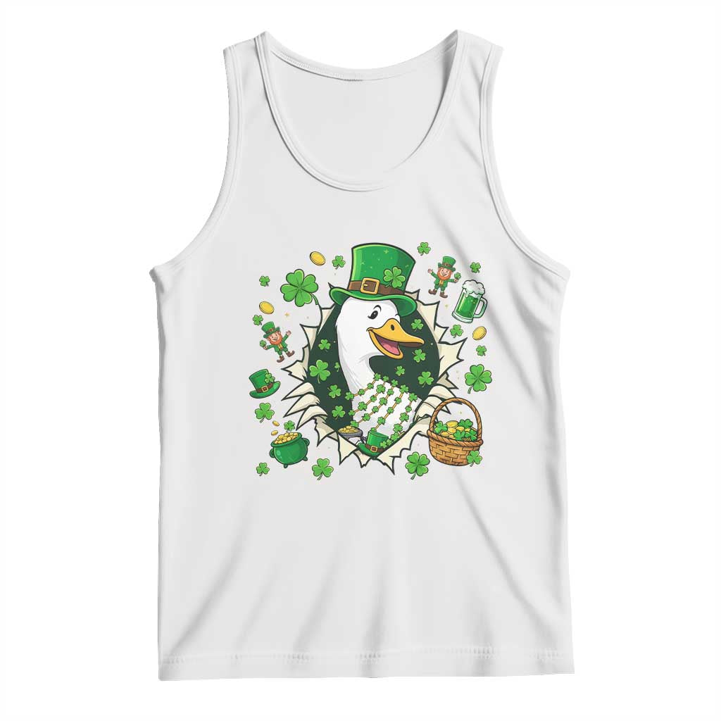 Funny Silly Irish Goose Tank Top St Patricks Day Celebration TS12 White Print Your Wear