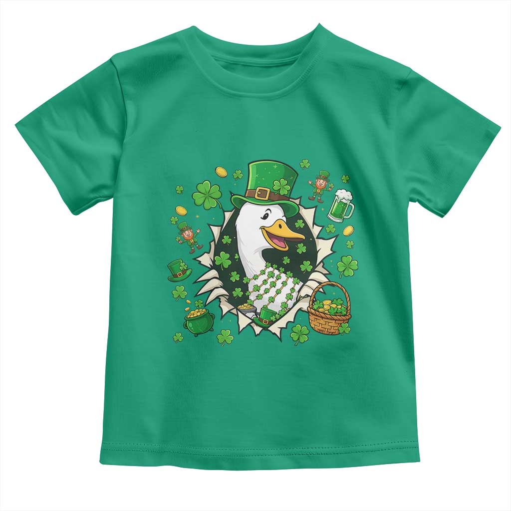 Funny Silly Irish Goose Toddler T Shirt St Patricks Day Celebration TS12 Irish Green Print Your Wear