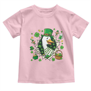 Funny Silly Irish Goose Toddler T Shirt St Patricks Day Celebration TS12 Light Pink Print Your Wear