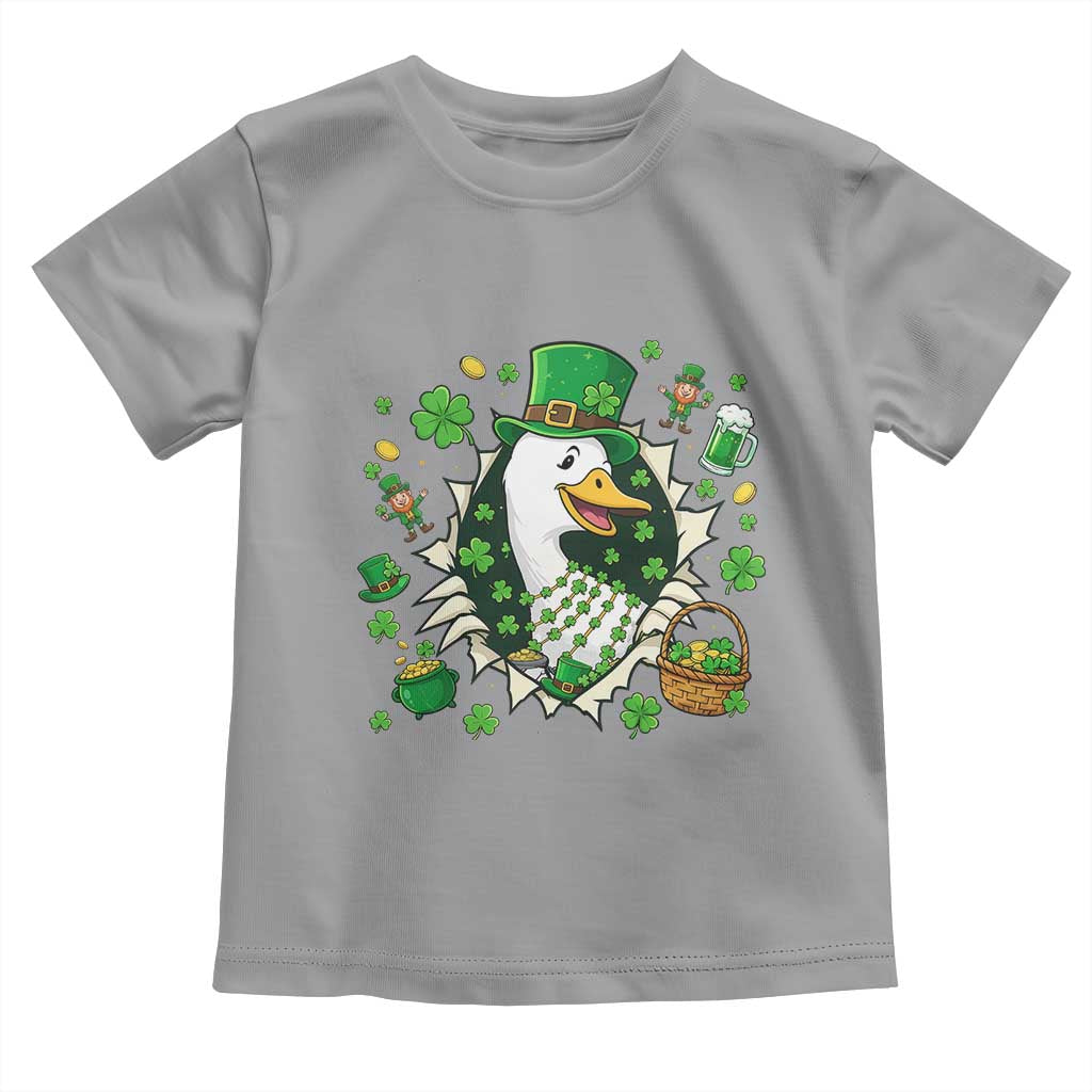 Funny Silly Irish Goose Toddler T Shirt St Patricks Day Celebration TS12 Sport Gray Print Your Wear