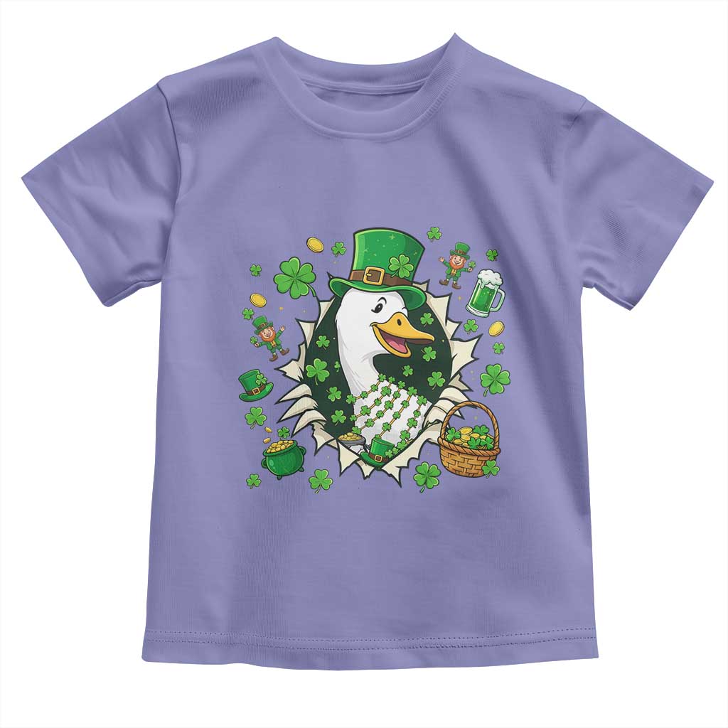 Funny Silly Irish Goose Toddler T Shirt St Patricks Day Celebration TS12 Violet Print Your Wear