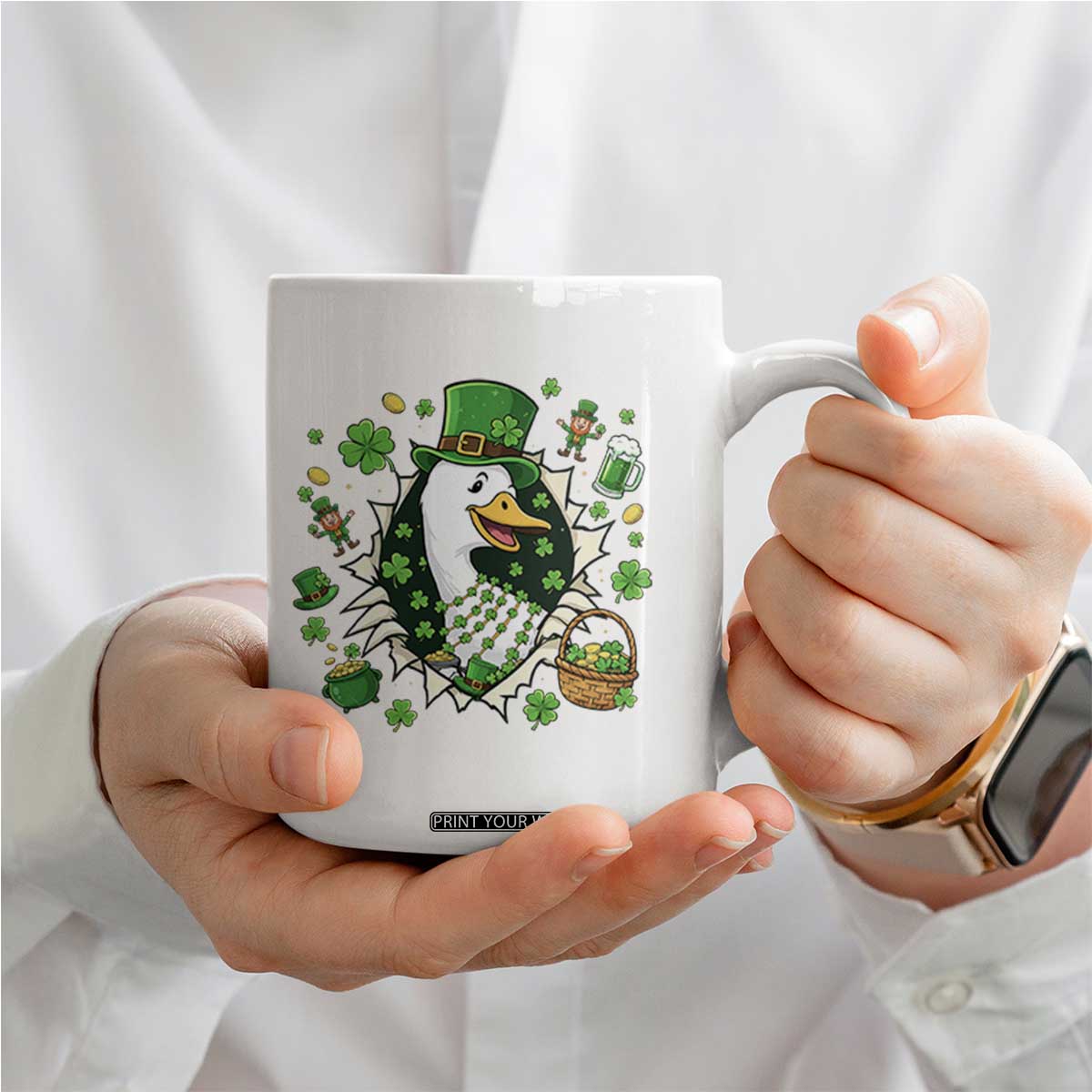 Funny Silly Irish Goose Coffee Mug St Patricks Day Celebration TS12 Print Your Wear