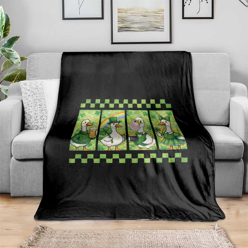 Funny Silly Irish Goose Throw Blanket St Patricks Day Goose Lover Gift TS12 Print Your Wear