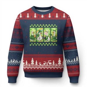 Funny Silly Irish Goose Ugly Christmas Sweater St Patricks Day Goose Lover Gift TS12 Navy Red Print Your Wear