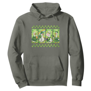 Funny Silly Irish Goose Hoodie St Patricks Day Goose Lover Gift TS12 Military Green Print Your Wear