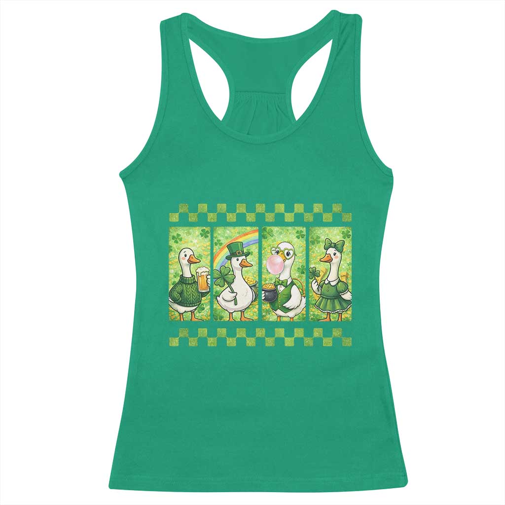 Funny Silly Irish Goose Racerback Tank Top St Patricks Day Goose Lover Gift TS12 Irish Green Print Your Wear