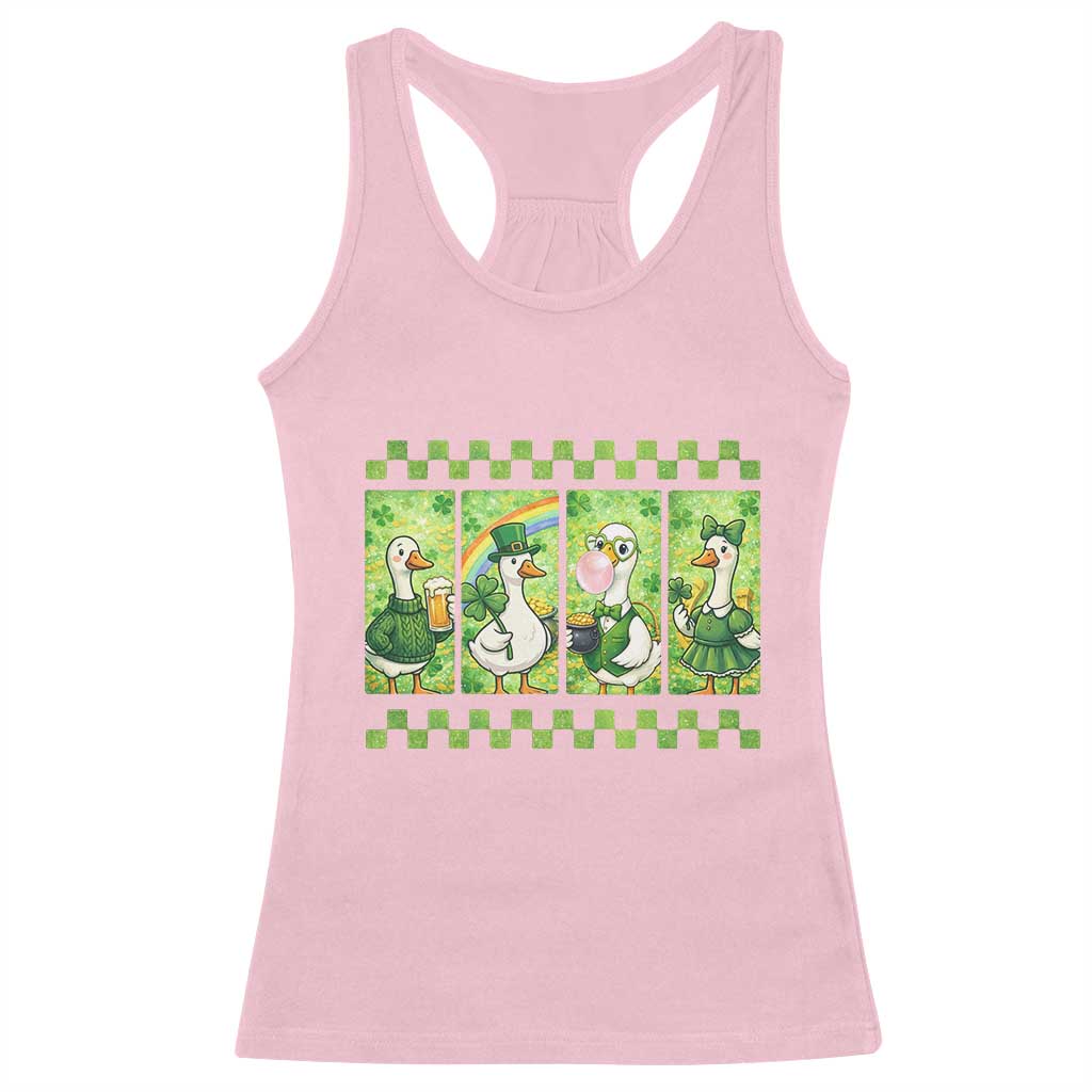 Funny Silly Irish Goose Racerback Tank Top St Patricks Day Goose Lover Gift TS12 Light Pink Print Your Wear