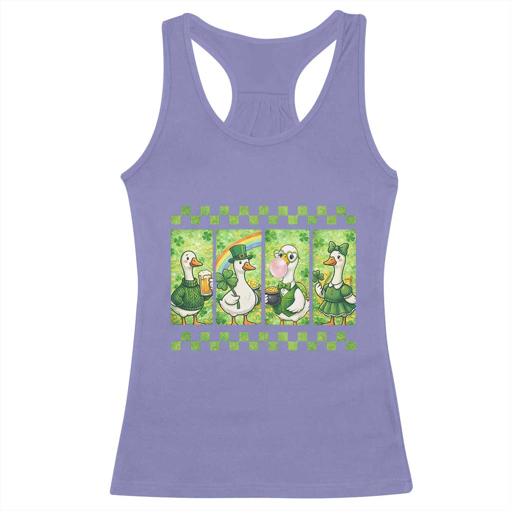 Funny Silly Irish Goose Racerback Tank Top St Patricks Day Goose Lover Gift TS12 Violet Print Your Wear