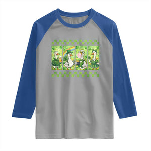 Funny Silly Irish Goose Raglan Shirt St Patricks Day Goose Lover Gift TS12 Sport Gray Royal Print Your Wear