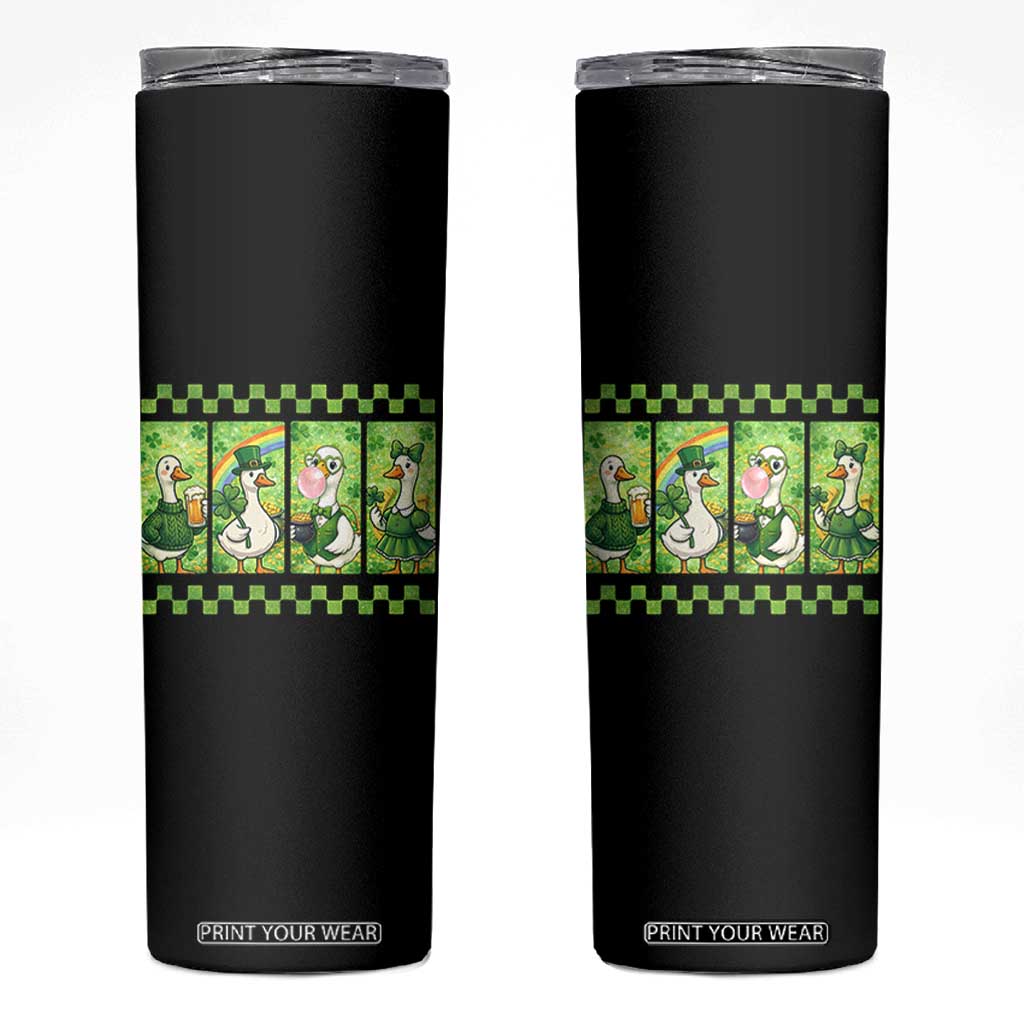 Funny Silly Irish Goose Skinny Tumbler St Patricks Day Goose Lover Gift TS12 Black Print Your Wear