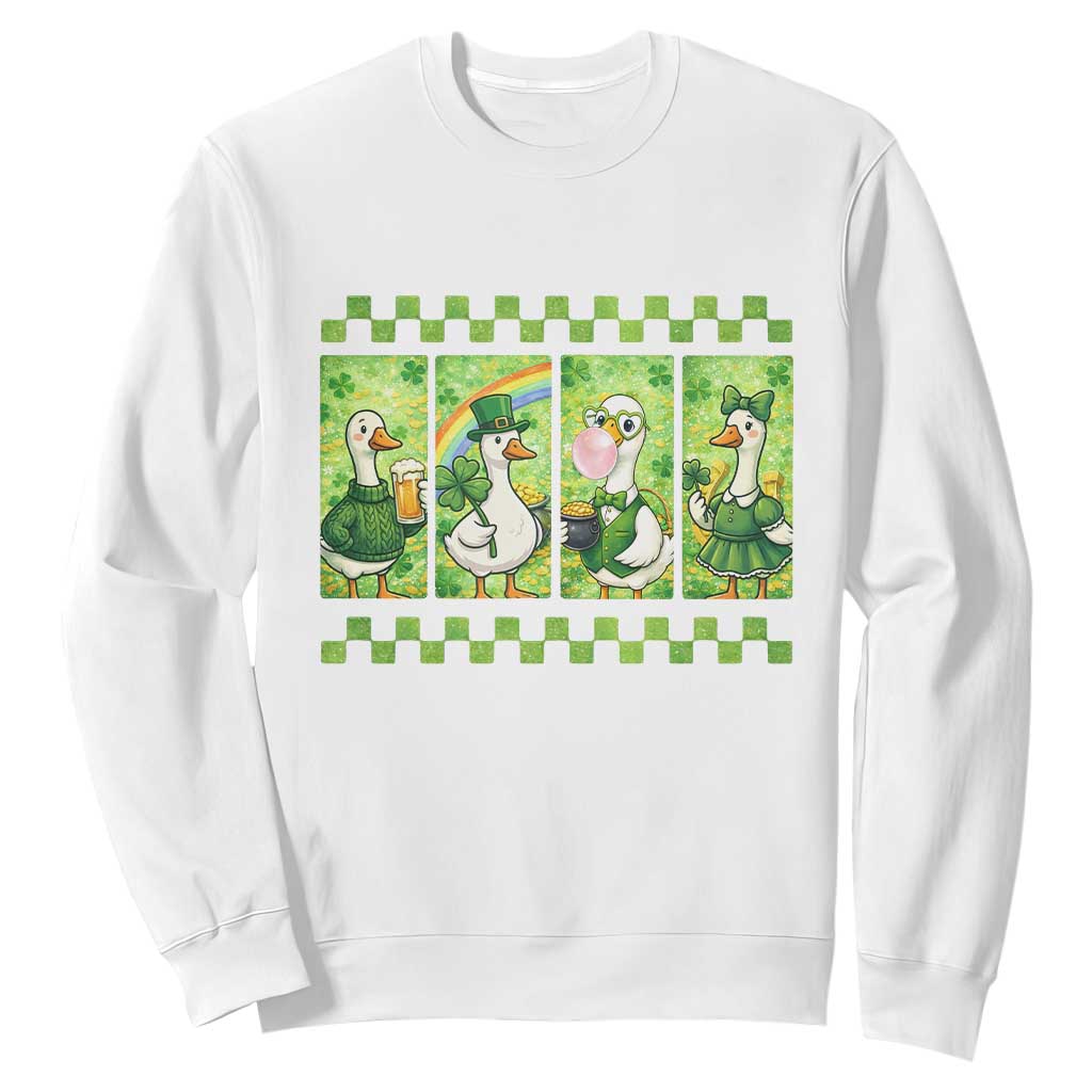 Funny Silly Irish Goose Sweatshirt St Patricks Day Goose Lover Gift TS12 White Print Your Wear