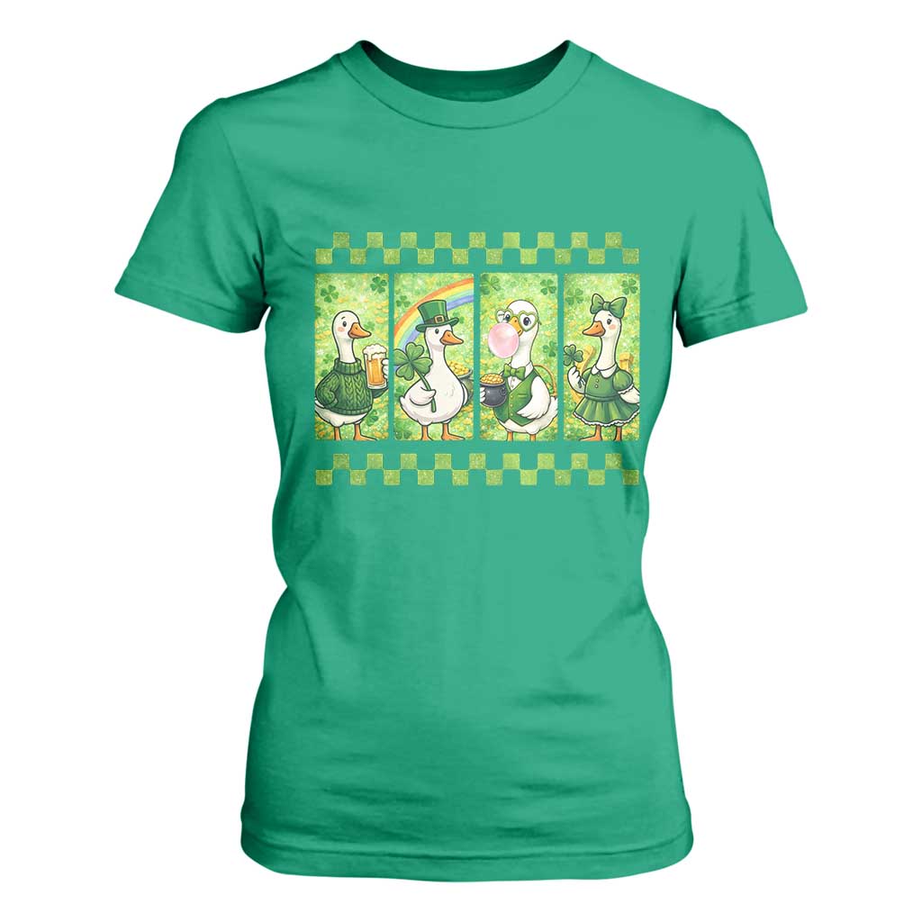 Funny Silly Irish Goose T Shirt For Women St Patricks Day Goose Lover Gift TS12 Irish Green Print Your Wear