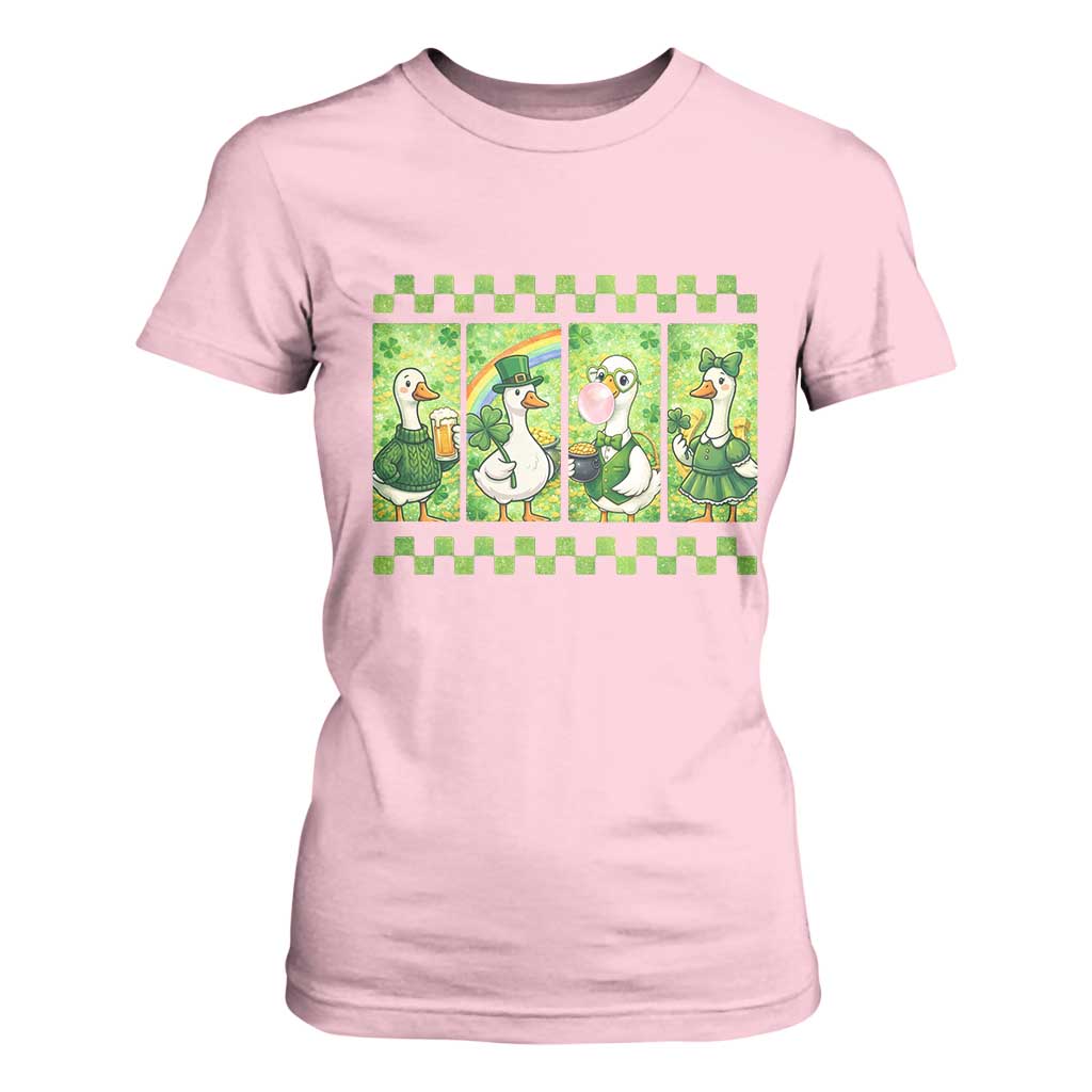 Funny Silly Irish Goose T Shirt For Women St Patricks Day Goose Lover Gift TS12 Light Pink Print Your Wear