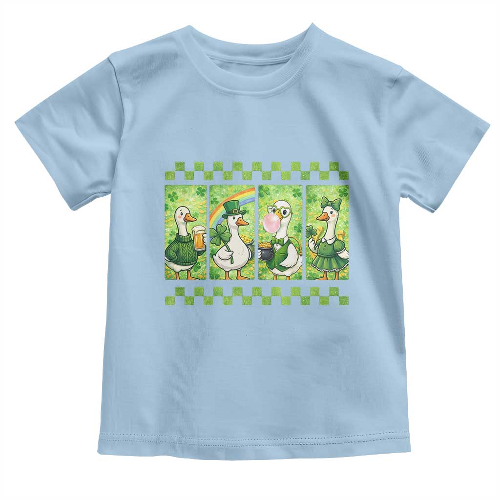 Funny Silly Irish Goose Toddler T Shirt St Patricks Day Goose Lover Gift TS12 Light Blue Print Your Wear