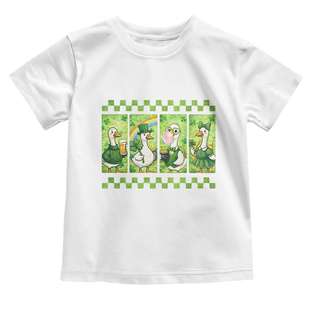 Funny Silly Irish Goose Toddler T Shirt St Patricks Day Goose Lover Gift TS12 White Print Your Wear