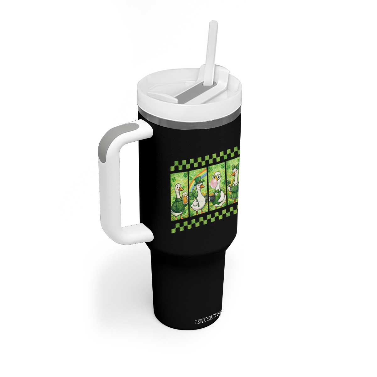 Funny Silly Irish Goose Tumbler With Handle St Patricks Day Goose Lover Gift TS12 Print Your Wear