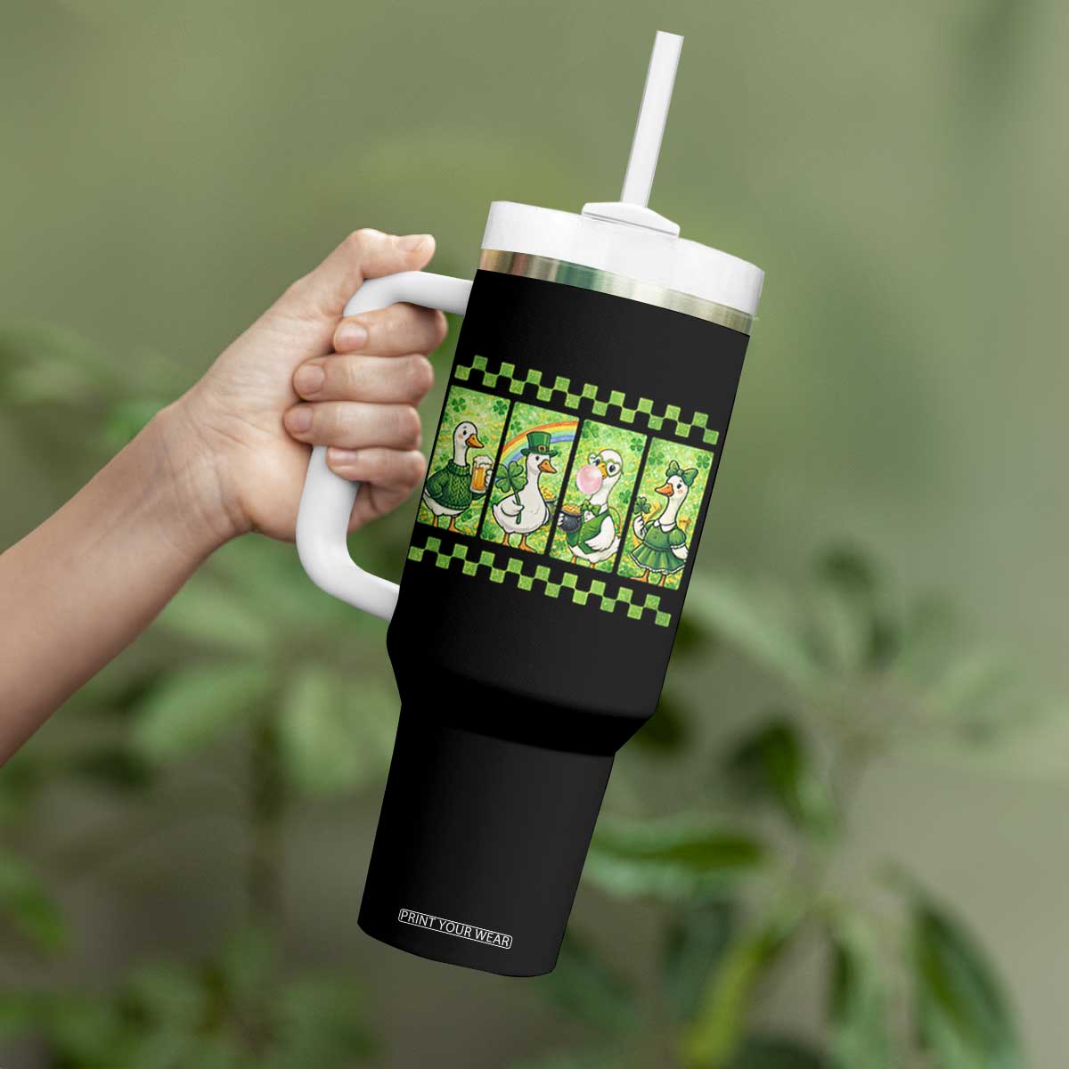 Funny Silly Irish Goose Tumbler With Handle St Patricks Day Goose Lover Gift TS12 Print Your Wear