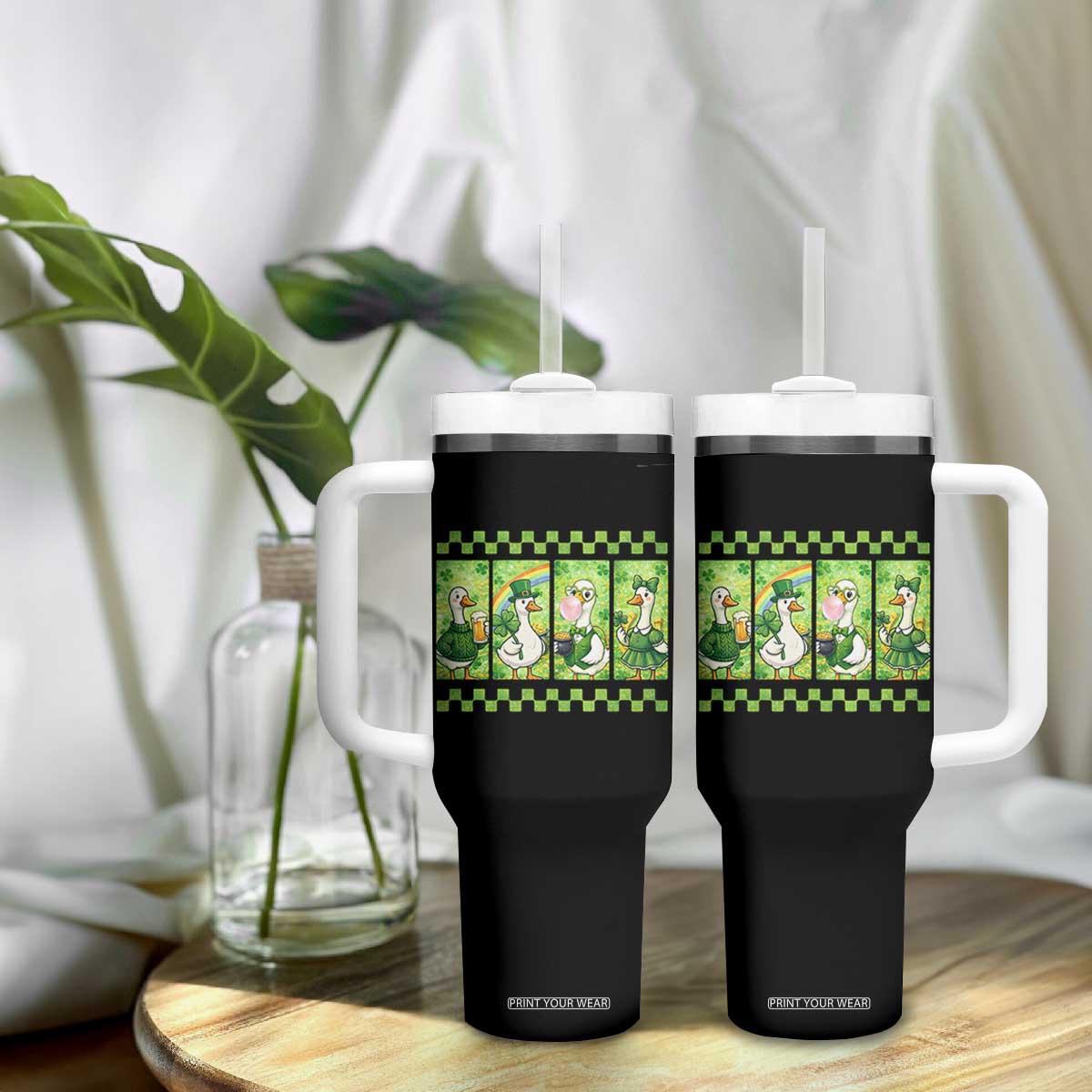 Funny Silly Irish Goose Tumbler With Handle St Patricks Day Goose Lover Gift TS12 Print Your Wear