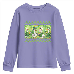 Funny Silly Irish Goose Youth Sweatshirt St Patricks Day Goose Lover Gift TS12 Violet Print Your Wear