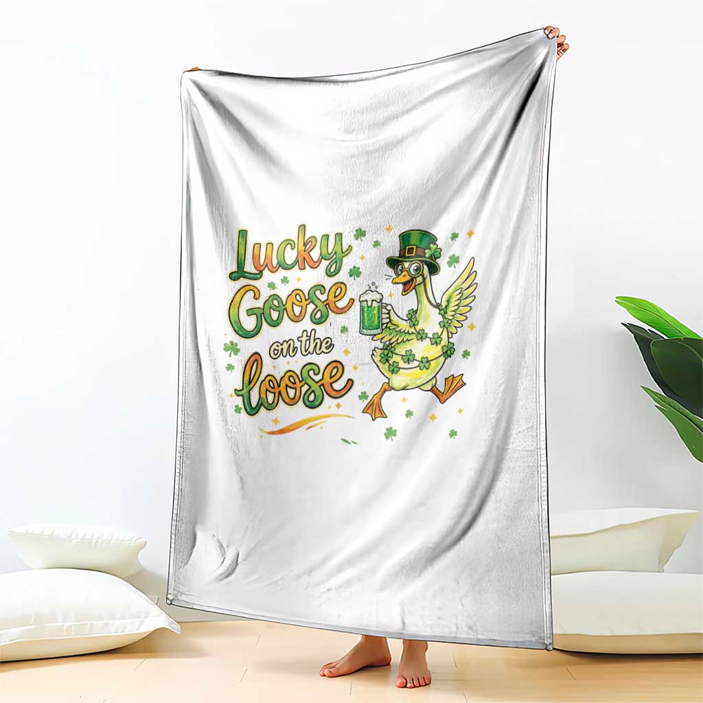 Retro Clover Duck Throw Blanket Lucky Goose On The Loose TS12 Print Your Wear