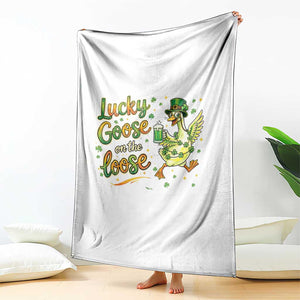 Retro Clover Duck Throw Blanket Lucky Goose On The Loose TS12 Print Your Wear