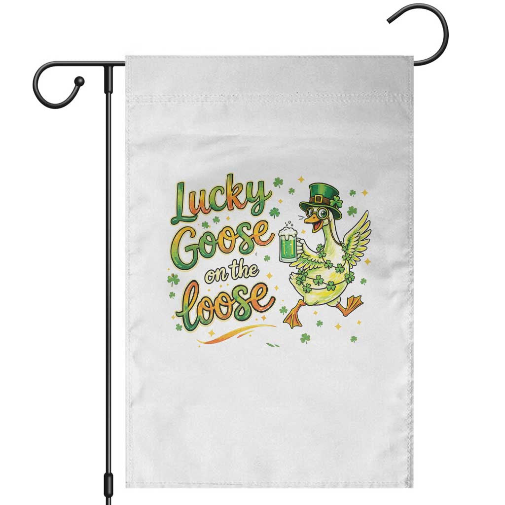 Retro Clover Duck Garden Flag Lucky Goose On The Loose TS12 White Print Your Wear
