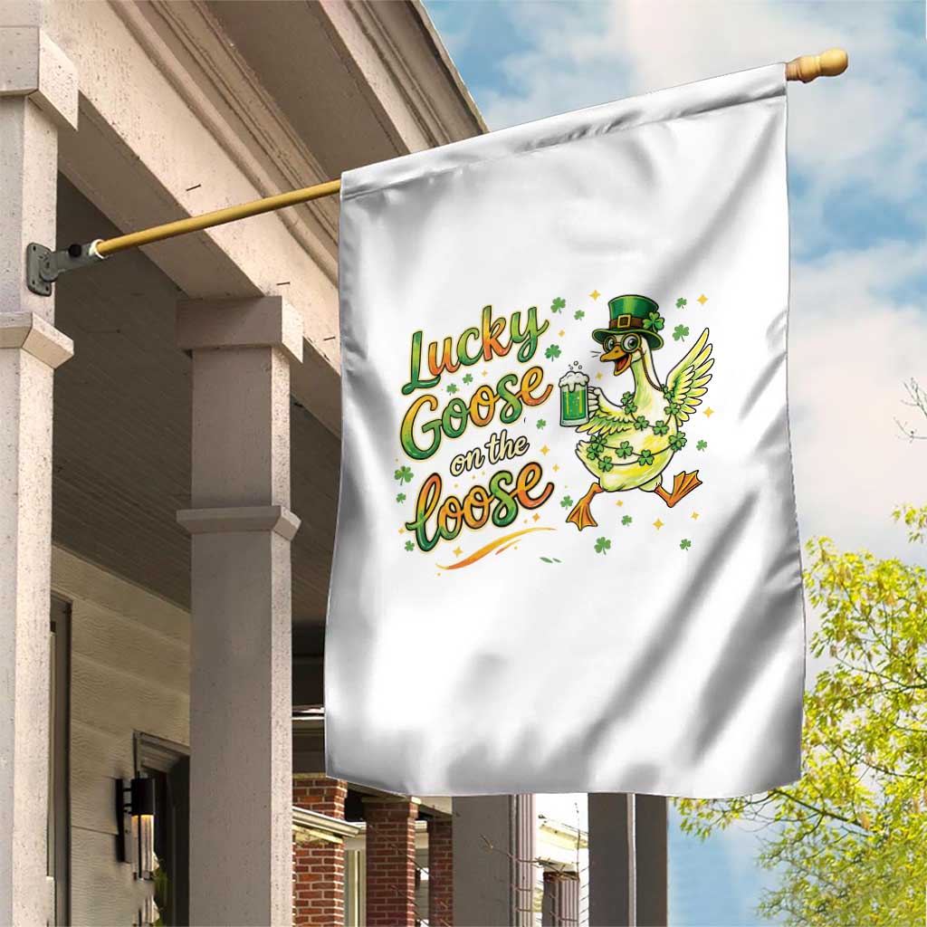 Retro Clover Duck Garden Flag Lucky Goose On The Loose TS12 Print Your Wear