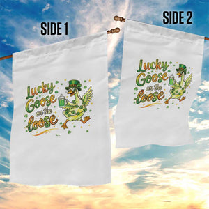 Retro Clover Duck Garden Flag Lucky Goose On The Loose TS12 Print Your Wear